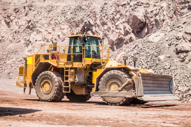 Mining front loader working in the site